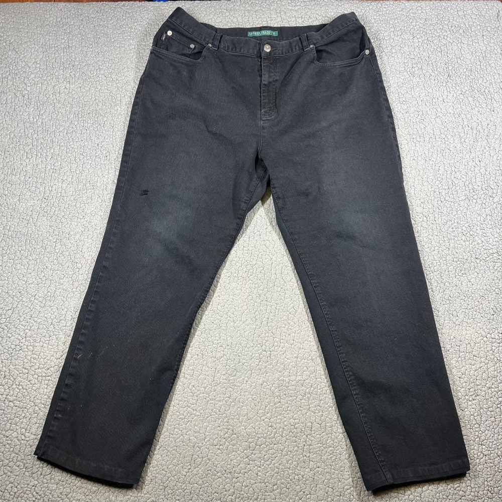 Vintage Ralph Lauren Lauren Jeans Co Jeans Women 16W Straight Leg Black Casual